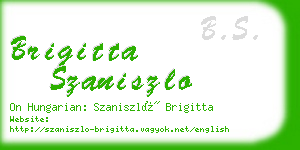 brigitta szaniszlo business card