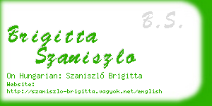 brigitta szaniszlo business card